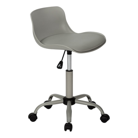 Monarch Specialties Office Chair, Adjustable Height, Swivel, Ergonomic, Computer Desk, Work, Juvenile, Metal, Grey I 7465